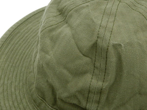 Buzz Rickson's Men's O.D. Herringbone Army Hat, 100% Cotton HBT, Modern Reinterpretation of the 1934 U.S. Army Denim Hat, Made in Japan (BR02537 149 Olive)