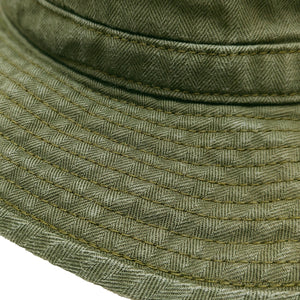 Buzz Rickson's Men's O.D. Herringbone Army Hat, 100% Cotton HBT, Modern Reinterpretation of the 1934 U.S. Army Denim Hat, Made in Japan (BR02537 149 Olive)