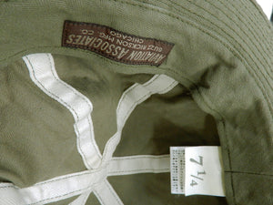 Buzz Rickson's Men's O.D. Herringbone Army Hat, 100% Cotton HBT, Modern Reinterpretation of the 1934 U.S. Army Denim Hat, Made in Japan (BR02537 149 Olive)