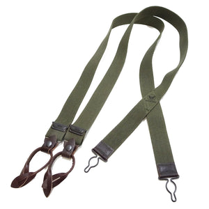 Buzz Rickson Suspenders Men's Reproduction of X back Design Military Button-on Braces for A-11 Trousers BR02718 149 Olive