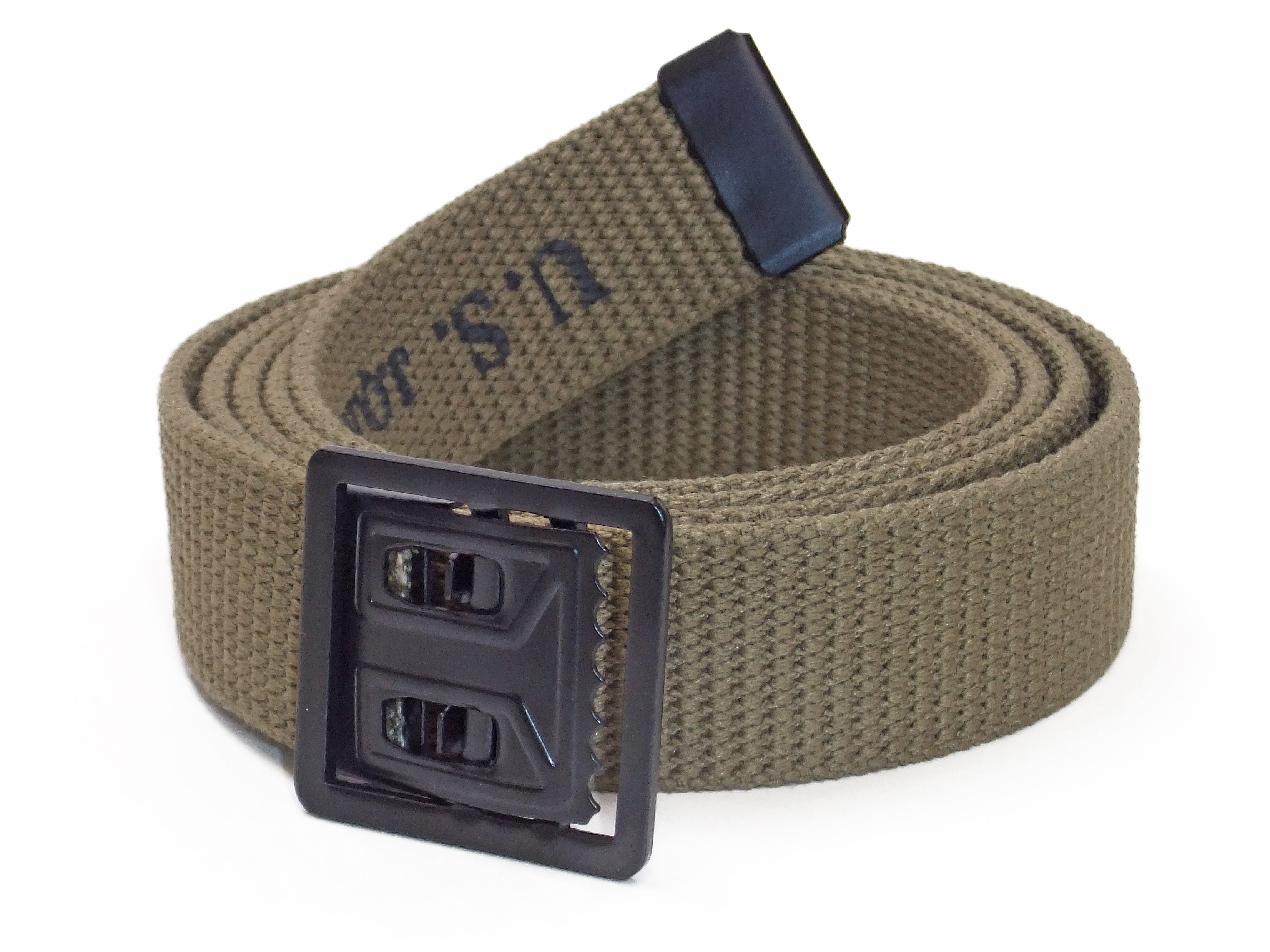 Buzz Rickson Belt Men's Repro M-1937 WW2 US Army GI Cotton Webbing Belt  BR02719 Khaki