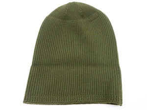 Buzz Rickson Watch Cap Men's Wool Winter Knit Hat USAAF A-4 Mechanics Cap with Stencil BR02756 Olive