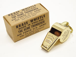 Buzz Rickson Whistle Acme Thunderer WWII Military Air Force Pilot Style Brass Whistle with Split Ring BR02763