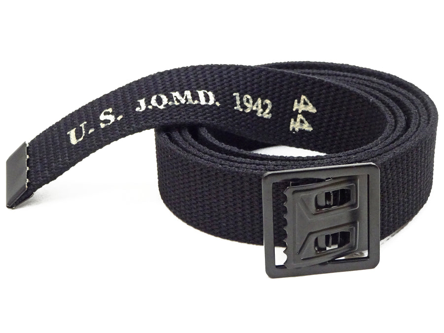Buzz Rickson Cotton Webbing Belt Men's William Gibson M-1937 WW2 US Army GI Belt Black Version BR02767