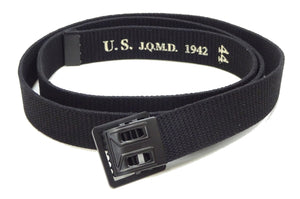 Buzz Rickson Cotton Webbing Belt Men's William Gibson M-1937 WW2 US Army GI Belt Black Version BR02767
