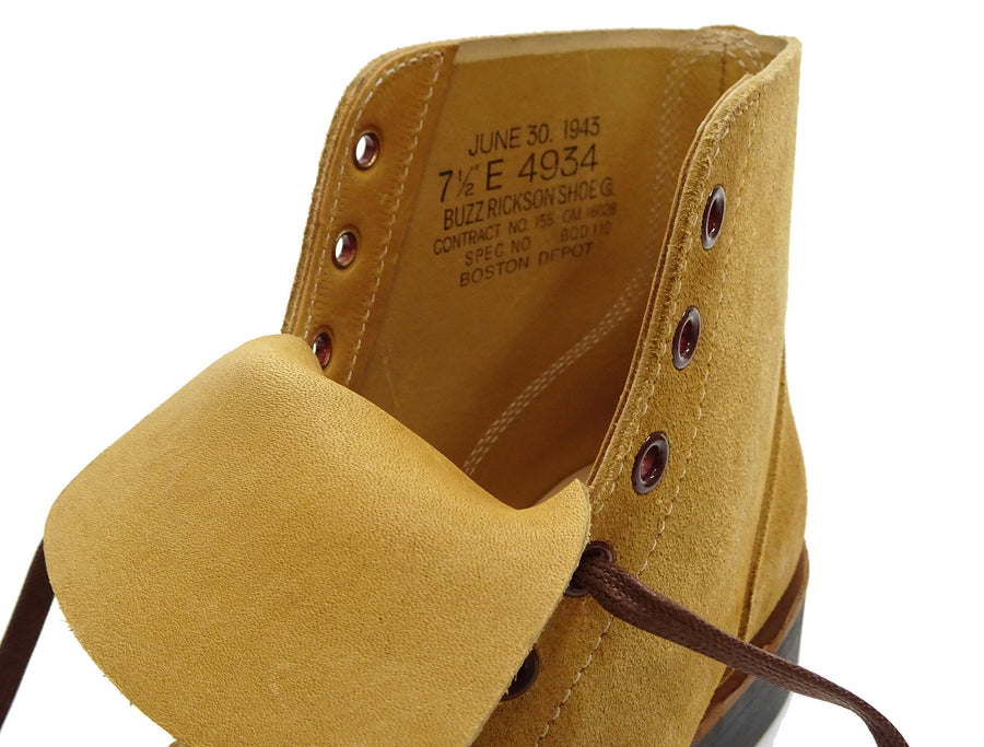 Buzz Rickson M-43 Service Shoes Men's reproduction of 1943 US Army Type III M43 Suede Boots BR02800 134 Camel