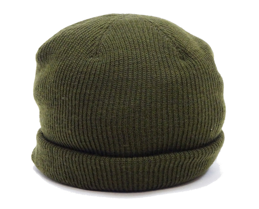 Buzz Rickson Jeep Cap - Men's Wool Knit Cap with Short Brim - Reproduction of U.S. Army M-1941 Radar Cap - Made in Japan (BR02874 Olive)