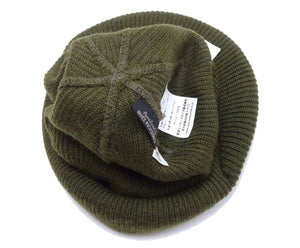 Buzz Rickson Jeep Cap - Men's Wool Knit Cap with Short Brim - Reproduction of U.S. Army M-1941 Radar Cap - Made in Japan (BR02874 Olive)