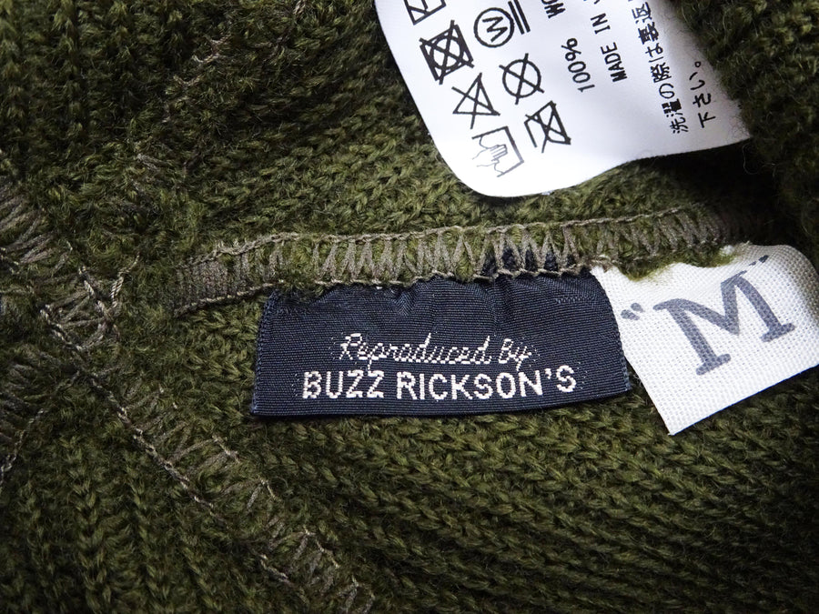 Buzz Rickson Jeep Cap - Men's Wool Knit Cap with Short Brim - Reproduction of U.S. Army M-1941 Radar Cap - Made in Japan (BR02874 Olive)