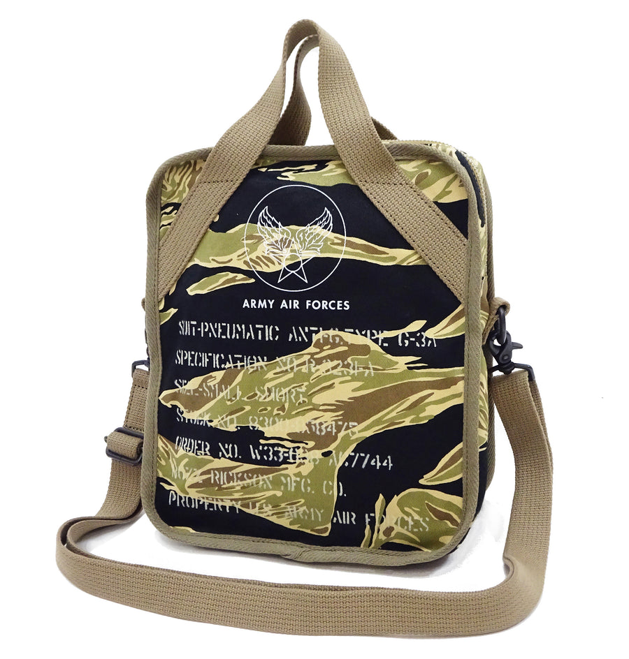 Buzz Rickson Men's Casual Small Shoulder Bag - Gold Tiger Camouflage, Modern Reinterpretation of WWII U.S. Army Air Forces Pilot Gear, BR02878