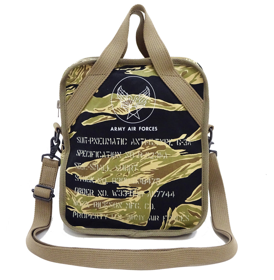 Buzz Rickson Men's Casual Small Shoulder Bag - Gold Tiger Camouflage, Modern Reinterpretation of WWII U.S. Army Air Forces Pilot Gear, BR02878