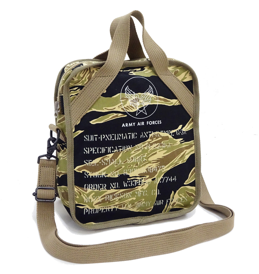 Buzz Rickson Men's Casual Small Shoulder Bag - Gold Tiger Camouflage, Modern Reinterpretation of WWII U.S. Army Air Forces Pilot Gear, BR02878
