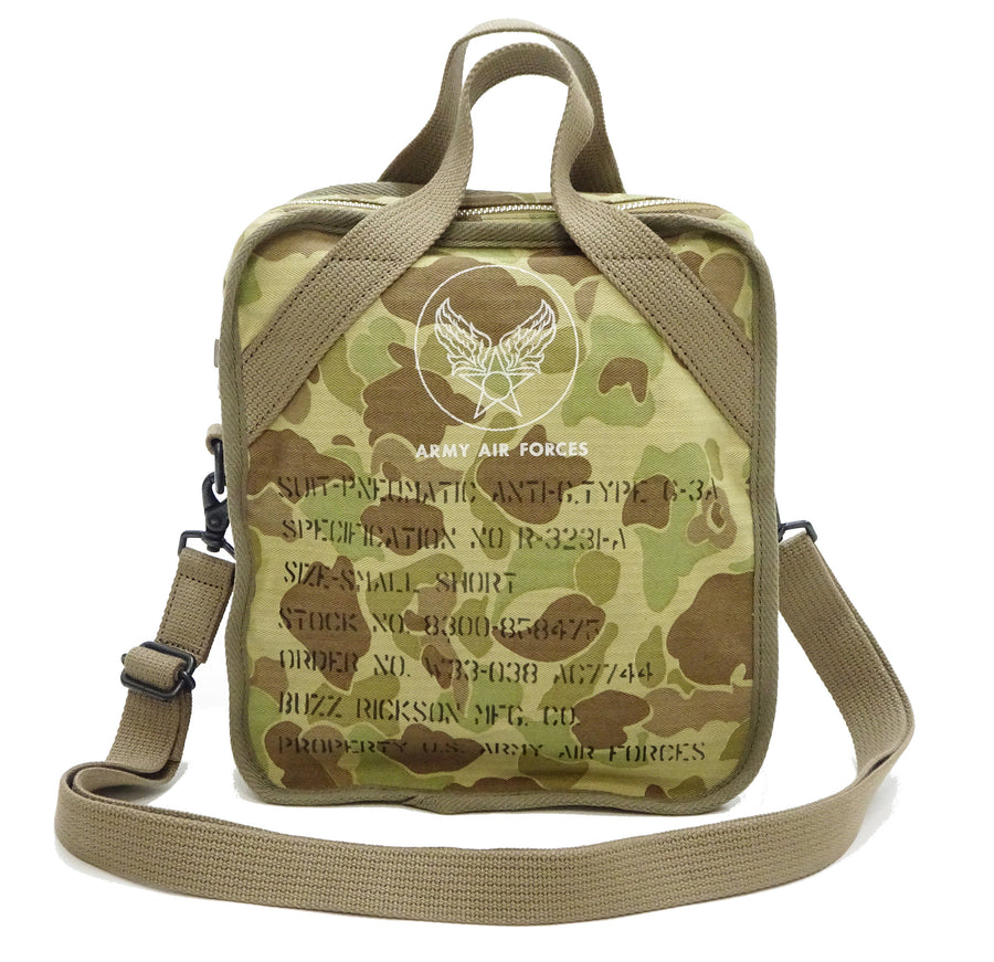 Buzz Rickson Men's Casual Small Shoulder Bag - Frogskin Camouflage, Modern Reinterpretation of WWII U.S. Army Air Forces Pilot Gear, BR02879