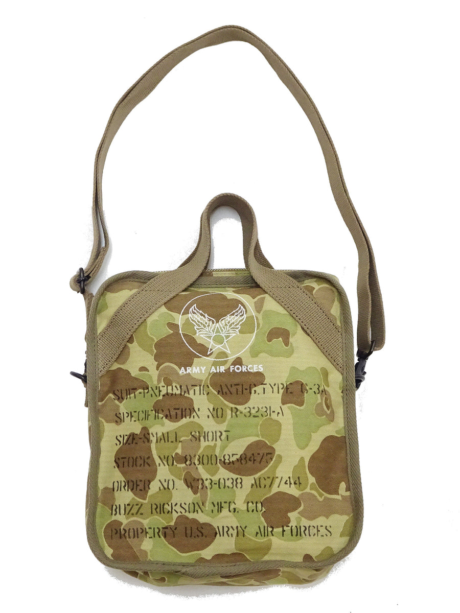 Buzz Rickson Men's Casual Small Shoulder Bag - Frogskin Camouflage, Modern Reinterpretation of WWII U.S. Army Air Forces Pilot Gear, BR02879