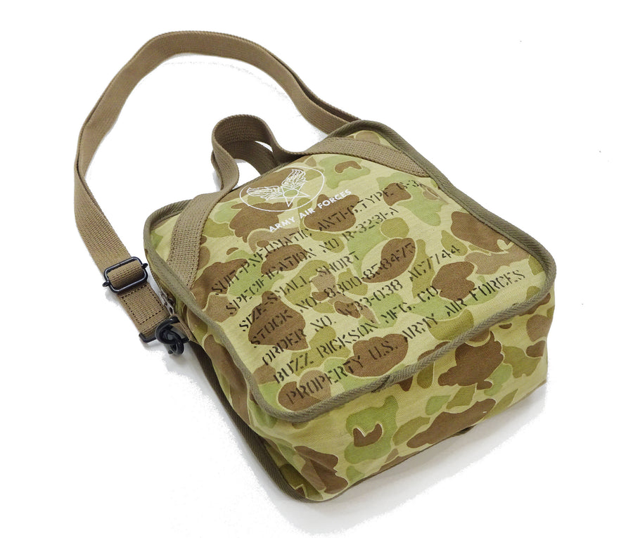 Buzz Rickson Men's Casual Small Shoulder Bag - Frogskin Camouflage, Modern Reinterpretation of WWII U.S. Army Air Forces Pilot Gear, BR02879