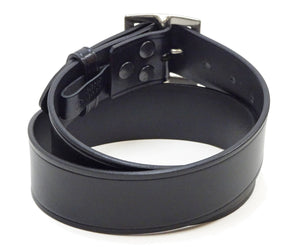 Buzz Rickson Men's U.S. Army 1939 Leather Garrison Belt Reproduction, Vegetable-Tanned Cowhide, 42 mm Wide, 3 mm Thick, Detachable Snap-On Square-Shaped Single-Prong Buckle (BR02901 119 Black)
