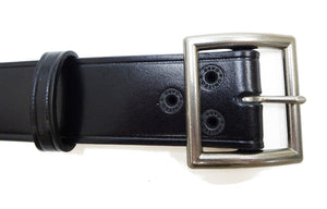 Buzz Rickson Men's U.S. Army 1939 Leather Garrison Belt Reproduction, Vegetable-Tanned Cowhide, 42 mm Wide, 3 mm Thick, Detachable Snap-On Square-Shaped Single-Prong Buckle (BR02901 119 Black)