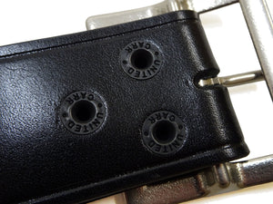 Buzz Rickson Men's U.S. Army 1939 Leather Garrison Belt Reproduction, Vegetable-Tanned Cowhide, 42 mm Wide, 3 mm Thick, Detachable Snap-On Square-Shaped Single-Prong Buckle (BR02901 119 Black)