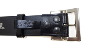 Buzz Rickson Men's U.S. Army 1939 Leather Garrison Belt Reproduction, Vegetable-Tanned Cowhide, 42 mm Wide, 3 mm Thick, Detachable Snap-On Square-Shaped Single-Prong Buckle (BR02901 119 Black)