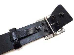 Buzz Rickson Men's U.S. Army 1939 Leather Garrison Belt Reproduction, Vegetable-Tanned Cowhide, 42 mm Wide, 3 mm Thick, Detachable Snap-On Square-Shaped Single-Prong Buckle (BR02901 119 Black)