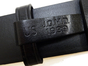 Buzz Rickson Men's U.S. Army 1939 Leather Garrison Belt Reproduction, Vegetable-Tanned Cowhide, 42 mm Wide, 3 mm Thick, Detachable Snap-On Square-Shaped Single-Prong Buckle (BR02901 119 Black)