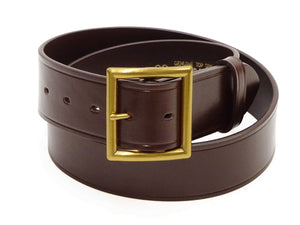 Buzz Rickson Men's U.S. Army 1939 Leather Garrison Belt Reproduction, Vegetable-Tanned Cowhide, 42 mm Wide, 3 mm Thick, Detachable Snap-On Square-Shaped Single-Prong Buckle (BR02901 138 Brown)