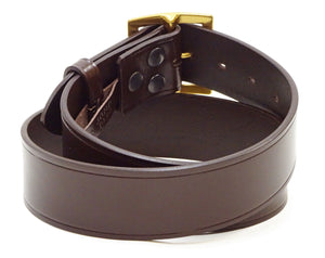 Buzz Rickson Men's U.S. Army 1939 Leather Garrison Belt Reproduction, Vegetable-Tanned Cowhide, 42 mm Wide, 3 mm Thick, Detachable Snap-On Square-Shaped Single-Prong Buckle (BR02901 138 Brown)