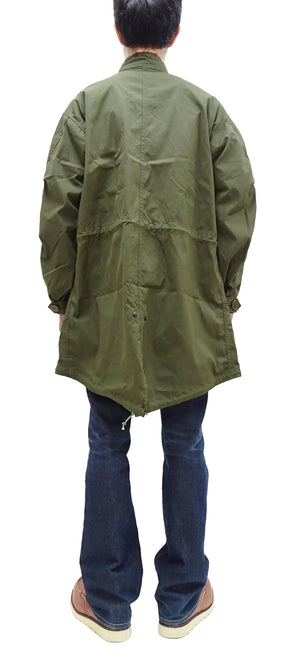 Buzz Rickson M-65 Coat (No Hood, No Liner) Men's Casual Reproduction of US Army M65 Lightweight Fishtail Overcoat BR14719 Olive