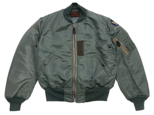 Buzz Rickson's Men's Type MA-1 "ALBERT TURNER & CO., INC." Reproduction Flight Jacket, Sage Green Heavy Nylon Twill, Wool-Cotton Pile Interlining, Made in Japan (BR14900)
