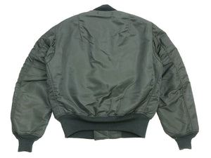 Buzz Rickson's Men's Type MA-1 "ALBERT TURNER & CO., INC." Reproduction Flight Jacket, Sage Green Heavy Nylon Twill, Wool-Cotton Pile Interlining, Made in Japan (BR14900)