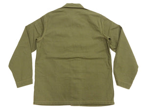 Buzz Rickson's Men's U.S. Marine Corps M-1944 (P-44) Reproduction Utility Jacket, 100% Cotton Herringbone Twill, Unlined, Relaxed Fit, Made in Japan (BR15123, 149 Olive)