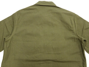 Buzz Rickson's Men's U.S. Marine Corps M-1944 (P-44) Reproduction Utility Jacket, 100% Cotton Herringbone Twill, Unlined, Relaxed Fit, Made in Japan (BR15123, 149 Olive)