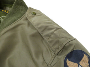Buzz Rickson Jacket Men's L-2 Flight Jacket Plain Nylon Bomber Jacket L2 BR15125 Olive Drab
