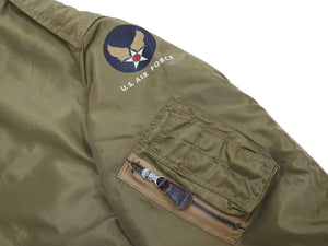 Buzz Rickson's Men's Type L-2 "REED PRODUCTS, INC." Reproduction Flight Jacket, Olive Drab Nylon, Uninsulated Light-Zone Construction, Made in Japan (BR15125)