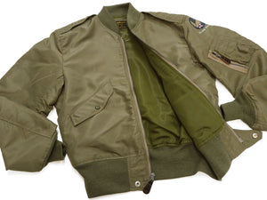 Buzz Rickson's Men's Type L-2 "REED PRODUCTS, INC." Reproduction Flight Jacket, Olive Drab Nylon, Uninsulated Light-Zone Construction, Made in Japan (BR15125)