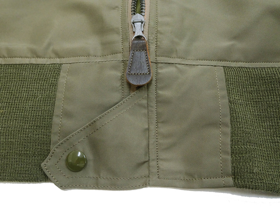 Buzz Rickson Jacket Men's L-2 Flight Jacket Plain Nylon Bomber Jacket L2 BR15125 Olive Drab