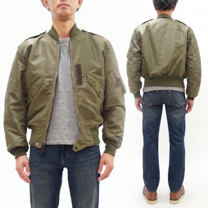 Buzz Rickson's Men's Type L-2 "REED PRODUCTS, INC." Reproduction Flight Jacket, Olive Drab Nylon, Uninsulated Light-Zone Construction, Made in Japan (BR15125)
