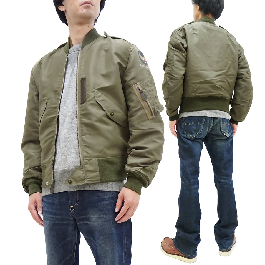 Buzz Rickson Jacket Men's L-2 Flight Jacket Plain Nylon Bomber