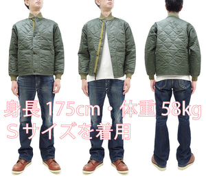 Buzz Rickson Jacket Men's Casual CWU-9/P Liner Jacket Style Lightweight Nylon Quilted Jacket BR15327 Sage Green