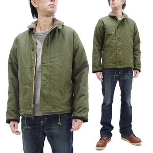 Buzz Rickson N-1 Deck Jacket Men's Reproduction of US Navy Back-Sateen N1 Olive BR15338