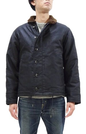 Buzz Rickson Jacket Men's Reproduction of US Navy N-1 Deck Jacket N1 Navy-Blue BR15340