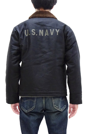 Buzz Rickson Jacket Men's Reproduction of US Navy N-1 Deck Jacket N1 Navy-Blue BR15340