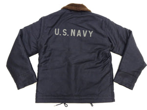 Buzz Rickson Jacket Men's Reproduction of US Navy N-1 Deck Jacket N1 Navy-Blue BR15340