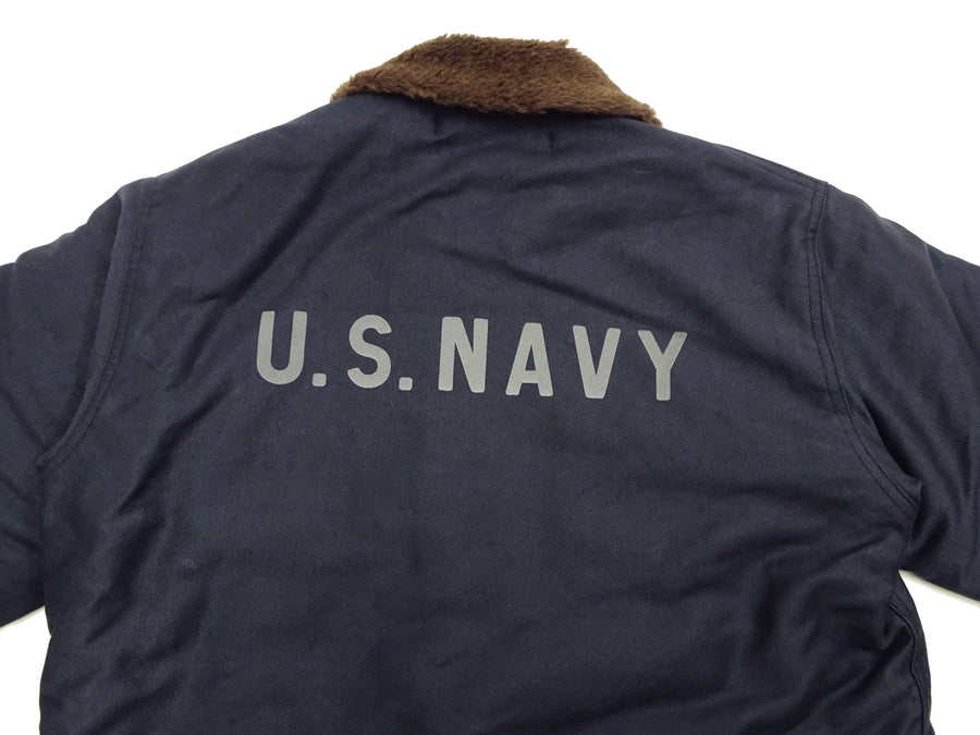 Buzz Rickson Jacket Men's Reproduction of US Navy N-1 Deck Jacket N1 Navy-Blue BR15340