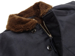 Buzz Rickson's Men's U.S. Navy N-1 Deck Jacket Reproduction, 100% Cotton Jungle Cloth Shell with Alpaca-Wool Pile Lining, Made in Japan (Toyo Enterprises BR15340, 01 Navy, NAVY DEPARTMENT DEMOTEX-ED)