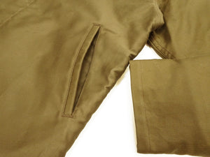 Buzz Rickson's Men's U.S. Navy N-1 Deck Jacket Reproduction, 100% Cotton Jungle Cloth Shell with Alpaca-Wool Pile Lining, Made in Japan (Toyo Enterprises BR15345, 01 Khaki, NAVY DEPARTMENT DEMOTEX-ED)