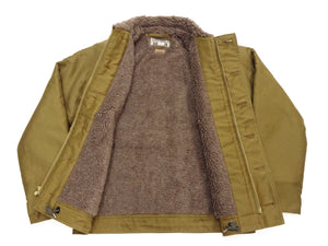 Buzz Rickson's Men's U.S. Navy N-1 Deck Jacket Reproduction, 100% Cotton Jungle Cloth Shell with Alpaca-Wool Pile Lining, Made in Japan (Toyo Enterprises BR15345, 01 Khaki, NAVY DEPARTMENT DEMOTEX-ED)
