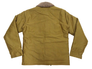 Buzz Rickson's Men's U.S. Navy N-1 Deck Jacket Reproduction, 100% Cotton Jungle Cloth Shell with Alpaca-Wool Pile Lining, Made in Japan (Toyo Enterprises BR15345, 01 Khaki, NAVY DEPARTMENT DEMOTEX-ED)