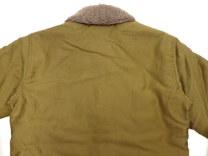 Buzz Rickson's Men's U.S. Navy N-1 Deck Jacket Reproduction, 100% Cotton Jungle Cloth Shell with Alpaca-Wool Pile Lining, Made in Japan (Toyo Enterprises BR15345, 01 Khaki, NAVY DEPARTMENT DEMOTEX-ED)