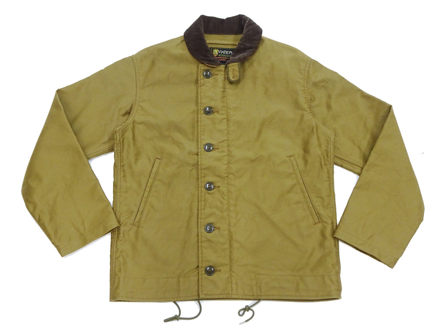 Buzz Rickson N-1 Deck Jacket Men's Casual Lightweight Modified Version of US Navy N1 Khaki (Unlined) BR15346